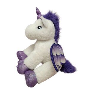 The Bear Factory Purple White Sparkles Unicorn Wings 2001 Soft Plush Animal